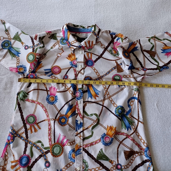TALBOTS Classic Cotton Shirt - Links & Ribbons, size L - Picture 9 of 15